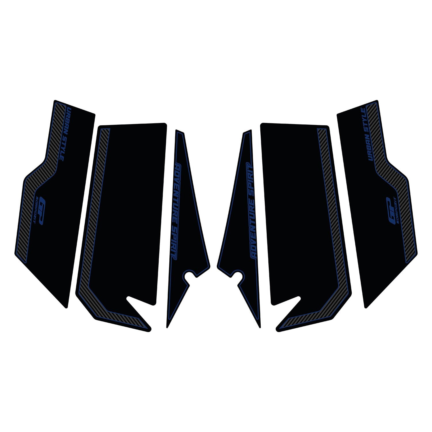 GP Kompozit Honda ADV 350 2023-2026 Uyumlu Yan Pad Karbon-Mavi