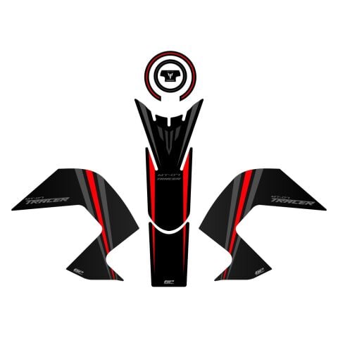 GP Kompozit Yamaha MT-07 Tracer 2016-2019 Uyumlu Tank Pad Seti Kırmızı