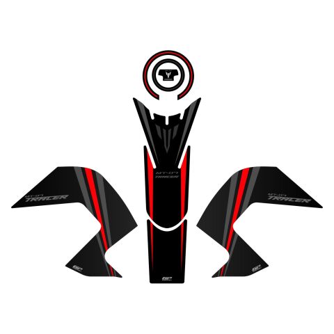 GP Kompozit Yamaha MT-07 Tracer 2016-2019 Uyumlu Tank Pad Seti Kırmızı