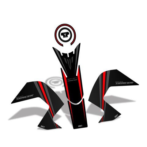 GP Kompozit Yamaha MT-07 Tracer 2016-2019 Uyumlu Tank Pad Seti Kırmızı