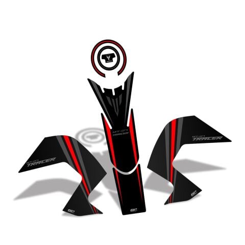 GP Kompozit Yamaha MT-07 Tracer 2016-2019 Uyumlu Tank Pad Seti Kırmızı