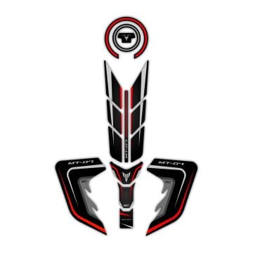 GP Kompozit Yamaha MT-07 2018-2020 Uyumlu Tank Pad Seti Kırmızı