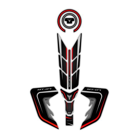 GP Kompozit Yamaha MT-07 2018-2020 Uyumlu Tank Pad Seti Kırmızı