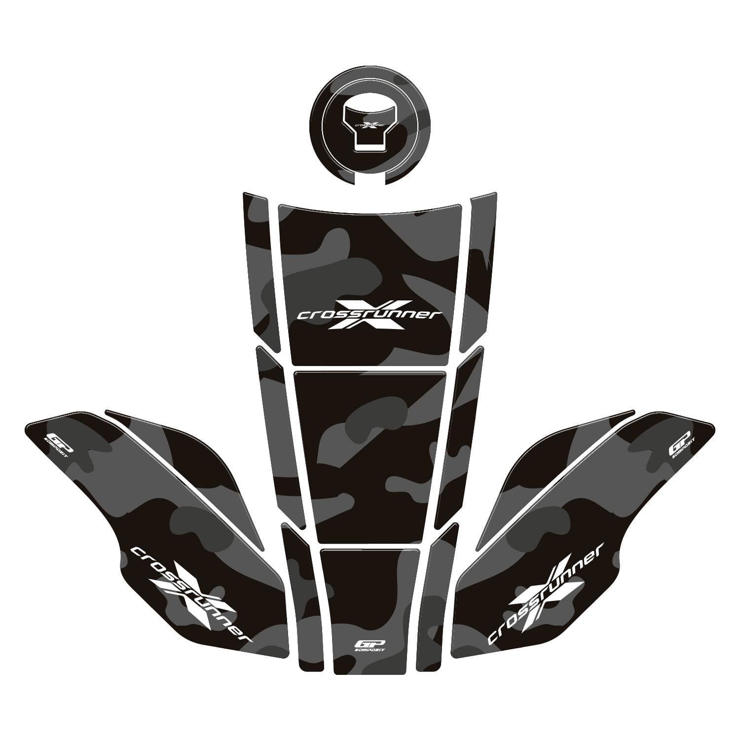 GP Kompozit Honda VFR800X Crossrunner 2015-2020 Uyumlu Tank Pad Seti Gri