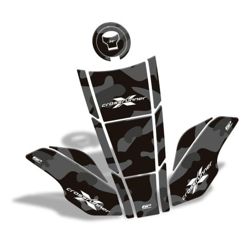 GP Kompozit Honda VFR800X Crossrunner 2015-2020 Uyumlu Tank Pad Seti Gri