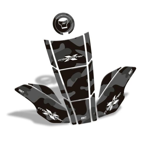 GP Kompozit Honda VFR800X Crossrunner 2015-2020 Uyumlu Tank Pad Seti Gri