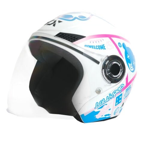 GP GX MKS005-PWBB Şeffaf Vizörlü Motosiklet Yarım Kask