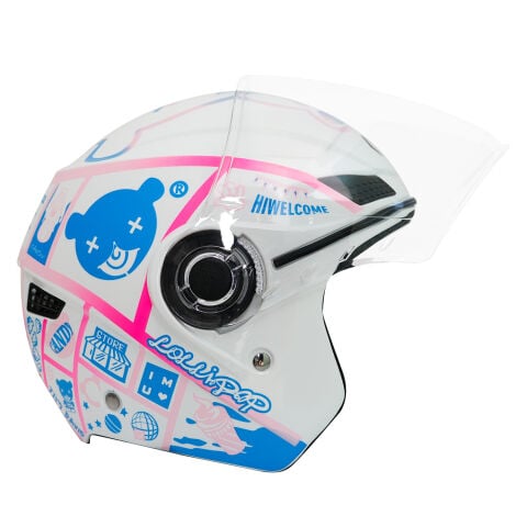 GP GX MKS005-PWBB Şeffaf Vizörlü Motosiklet Yarım Kask