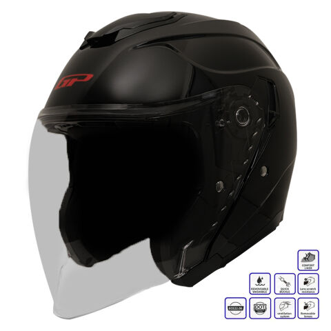 GP Kompozit MKS009-GB Şeffaf Vizörlü Motosiklet Yarım Kask