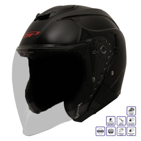 GP Kompozit MKS009-GB Şeffaf Vizörlü Motosiklet Yarım Kask