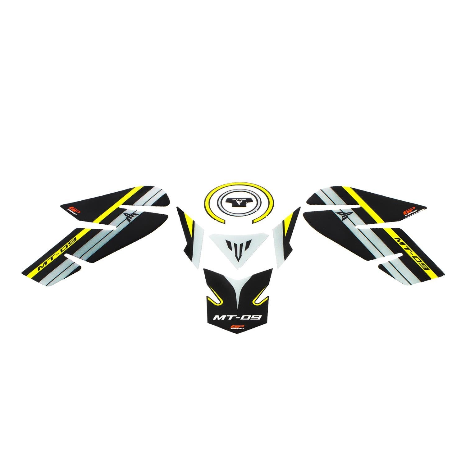GP Kompozit Yamaha MT-09 2013-2016 Uyumlu Tank Pad Seti Sarı