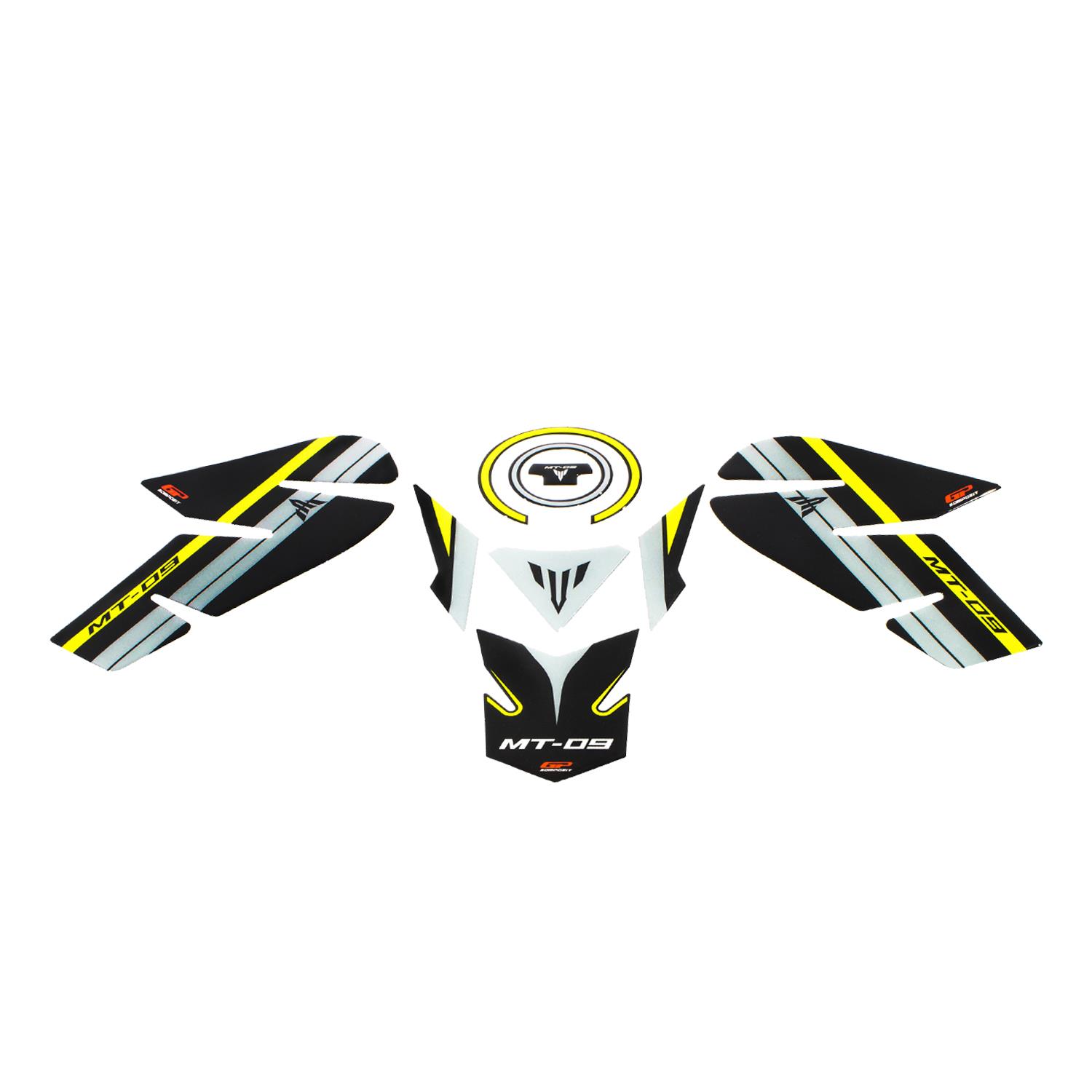 GP Kompozit Yamaha MT-09 2013-2016 Uyumlu Tank Pad Seti Sarı