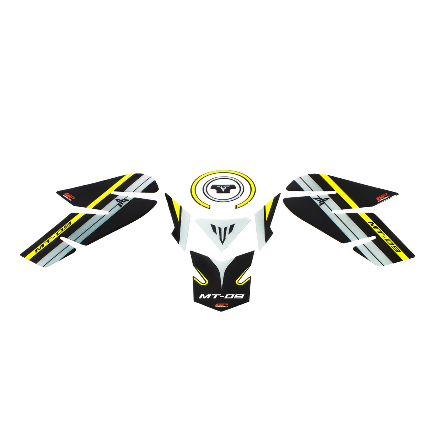GP Kompozit Yamaha MT-09 2013-2016 Uyumlu Tank Pad Seti Sarı