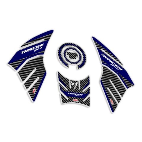 GP Kompozit Yamaha MT-09 Tracer 2015-2020 Uyumlu Tank Pad Seti Mavi-Karbon