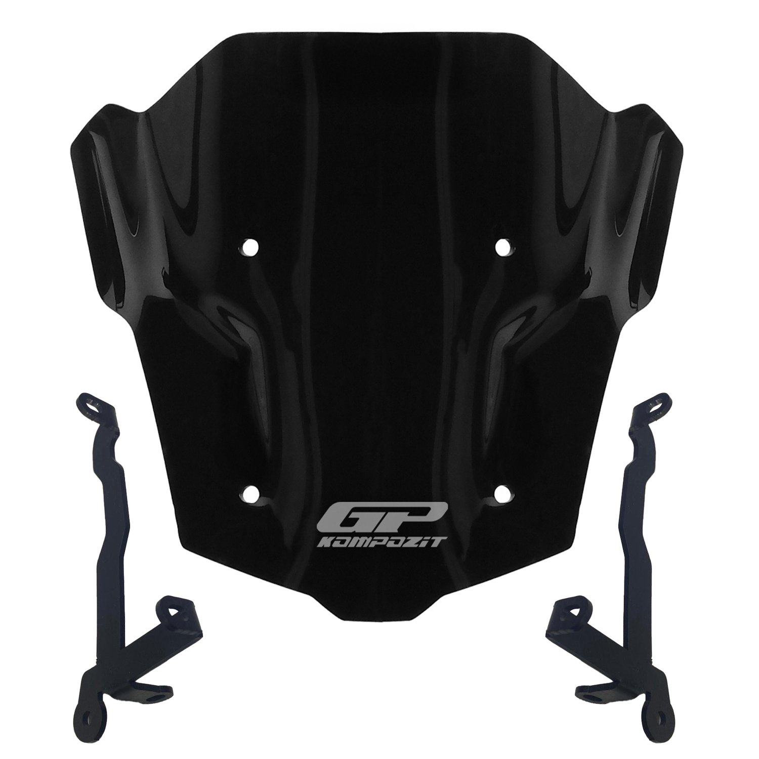 GP Kompozit Honda CB650R E-CLUTCH 2025 Uyumlu Kısa Ön Cam Siyah