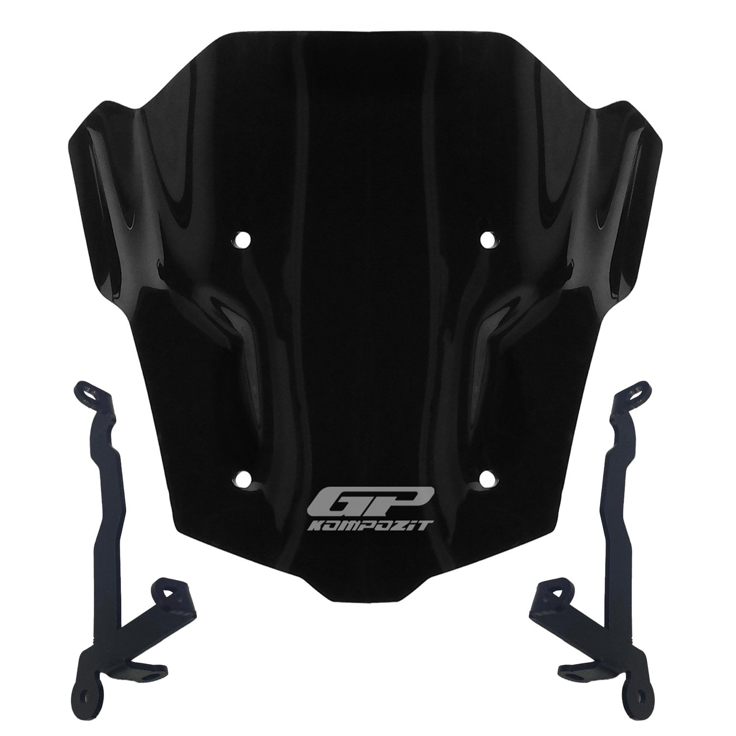 GP Kompozit Honda CB650R E-CLUTCH 2025-2026 Uyumlu Kısa Ön Cam Siyah