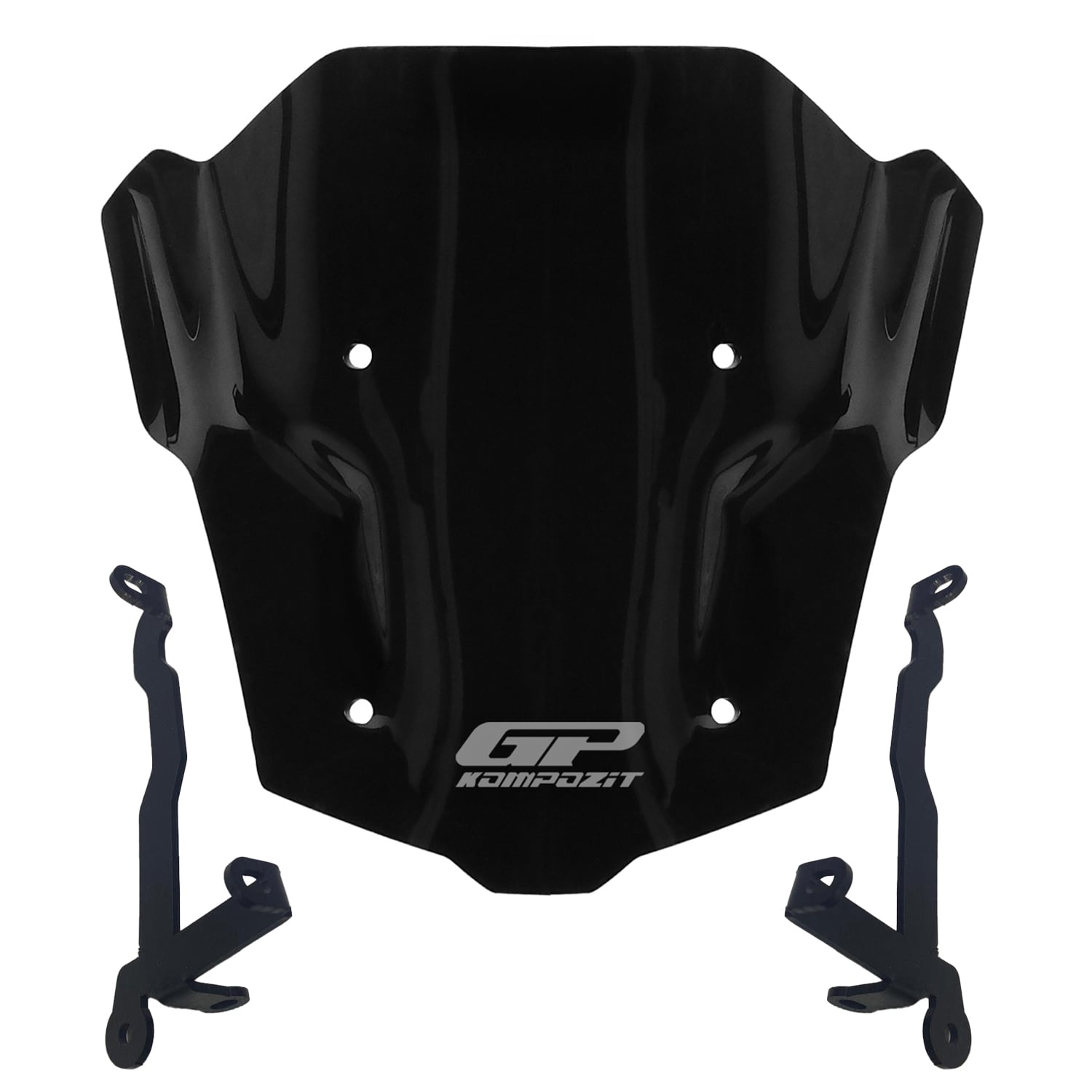 GP Kompozit Honda CB650R E-CLUTCH 2025-2026 Uyumlu Kısa Ön Cam Siyah