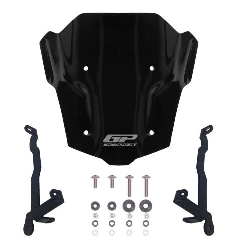 GP Kompozit Honda CB650R E-CLUTCH 2025-2026 Uyumlu Kısa Ön Cam Siyah