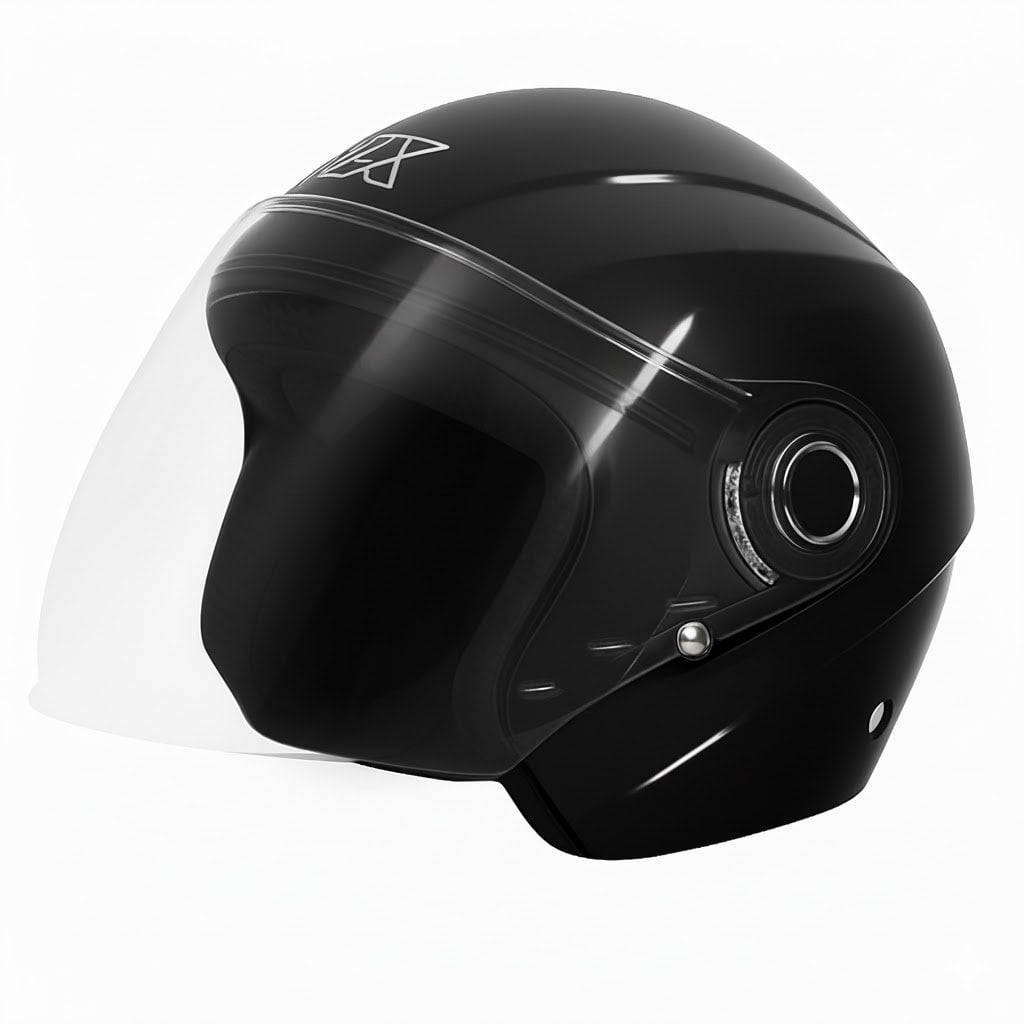 GP GX MKS005-GB Şeffaf Vizörlü Motosiklet Yarım Kask