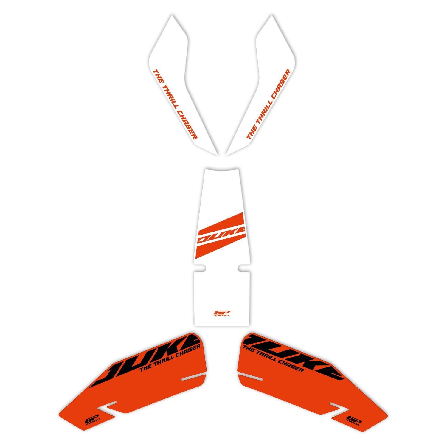 GP Kompozit KTM Duke 250 2024 Uyumlu Tank Pad Seti Beyaz