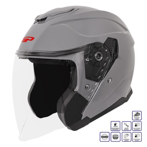 GP Kompozit MKS009-NG Şeffaf Vizörlü Motosiklet Yarım Kask