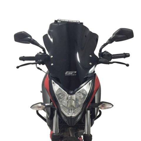 GP Kompozit Bajaj Pulsar NS 200 2011-2024 Uyumlu Ön Tur Camı Siyah