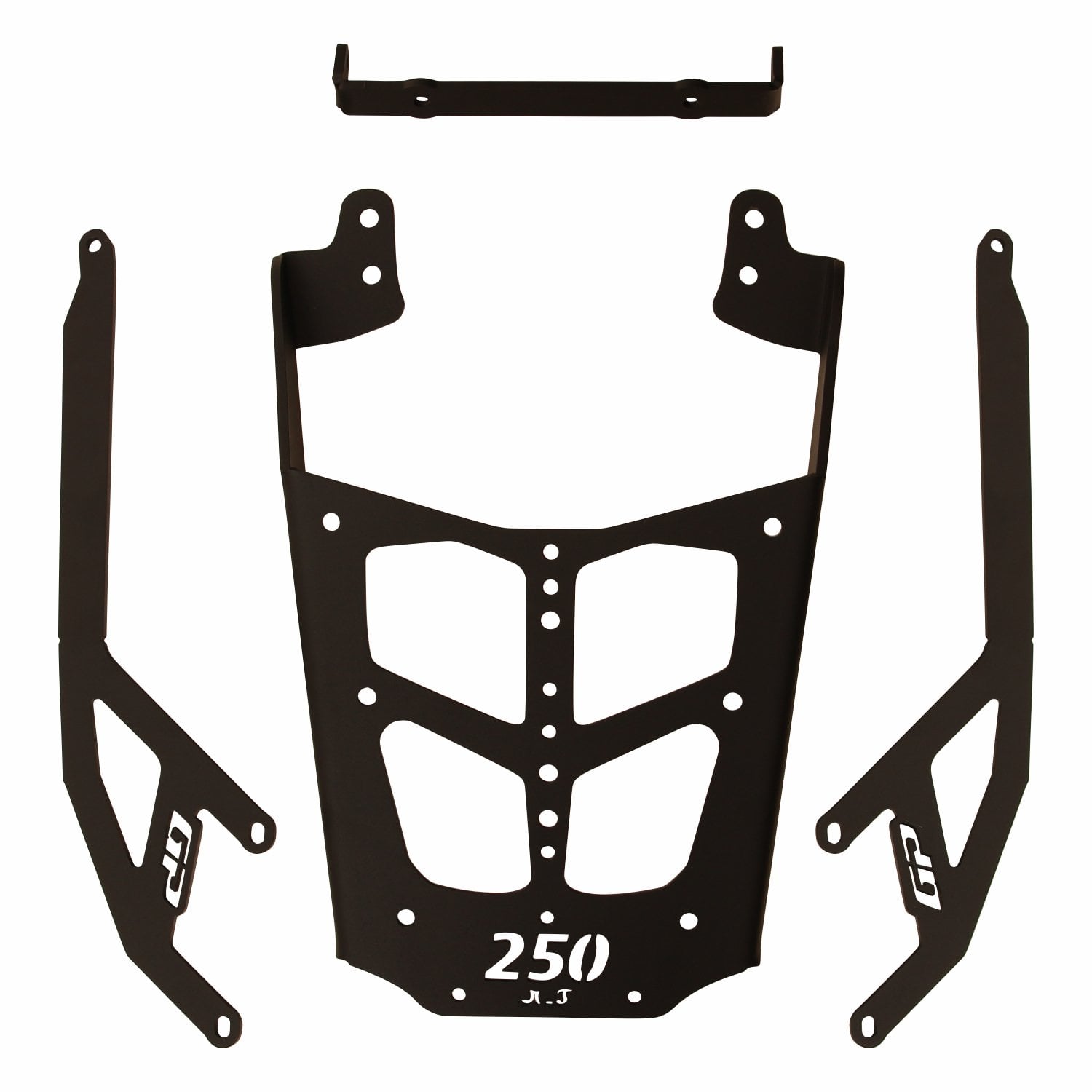 GP Kompozit Bajaj Pulsar F 250 2022-2026 Uyumlu Arka Çanta Demiri Siyah
