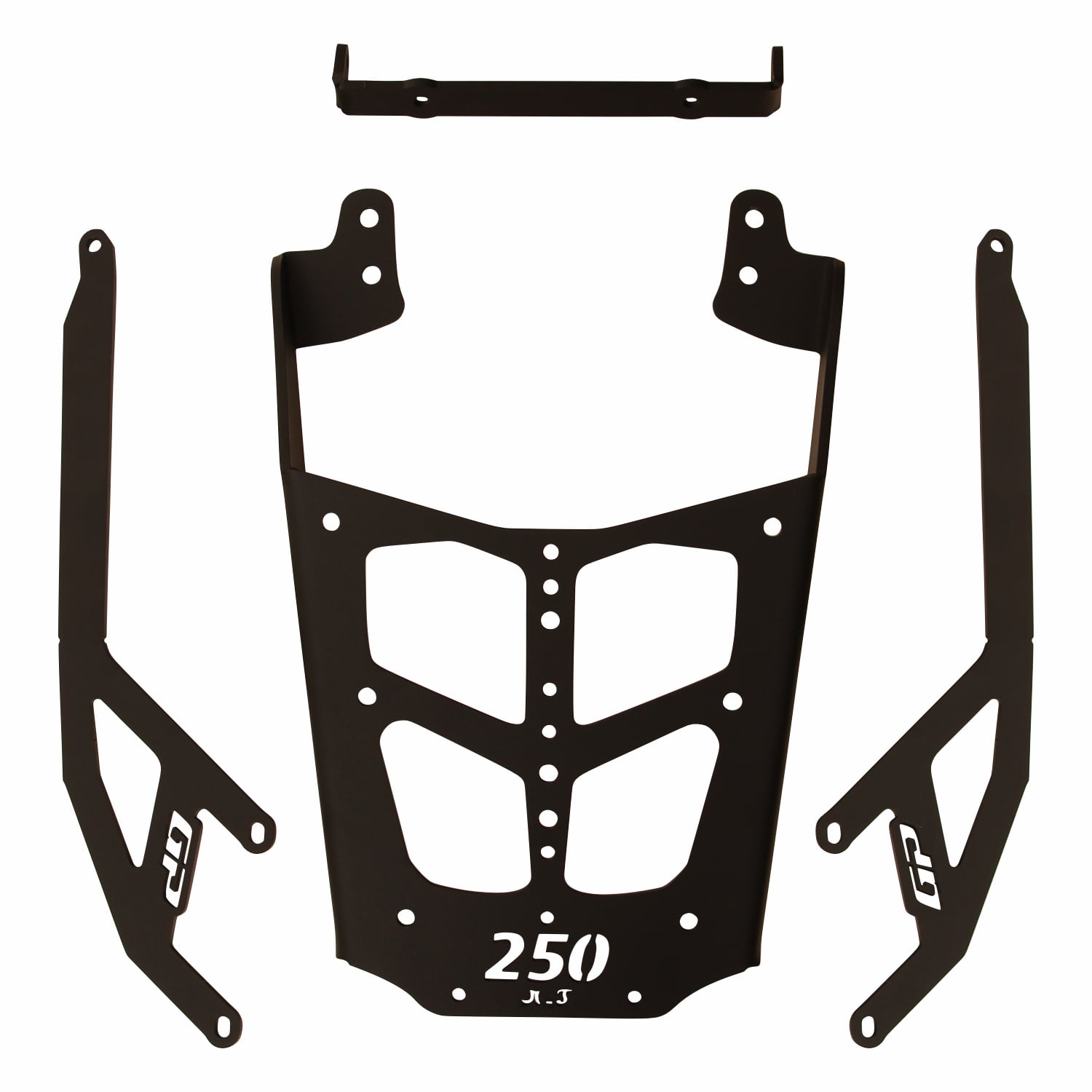 GP Kompozit Bajaj Pulsar F 250 2022-2026 Uyumlu Arka Çanta Demiri Siyah