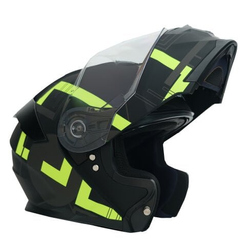 GP NERO MKS004-MBA1Y Güneş Vizörlü Şeffaf Çene Açılır Motosiklet Kaskı