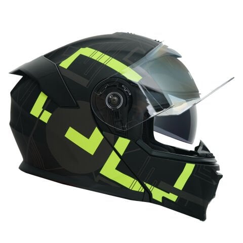 GP NERO MKS004-MBA1Y Güneş Vizörlü Şeffaf Çene Açılır Motosiklet Kaskı