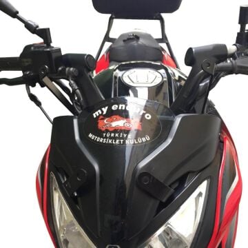 GP Kompozit Bajaj Pulsar NS 200 2011-2024 Uyumlu Uzun Tur Camı Şeffaf
