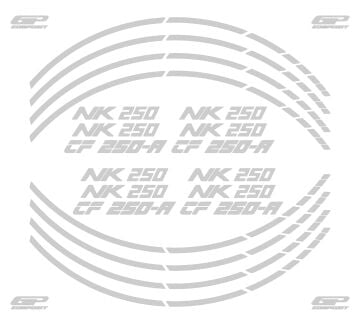 GP Kompozit CF Moto 250 NK 2018-2024 Uyumlu Jant Şeridi Reflektif Gri