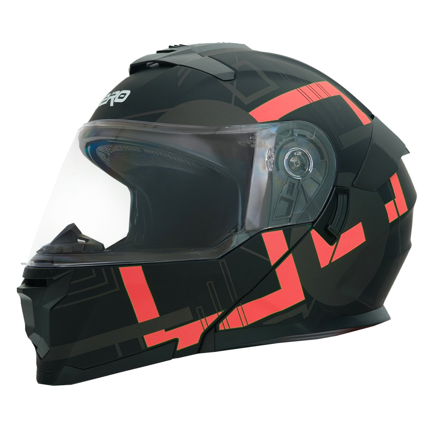 GP NERO MKS004-MBA3R Güneş Vizörlü Şeffaf Çene Açılır Motosiklet Kaskı M