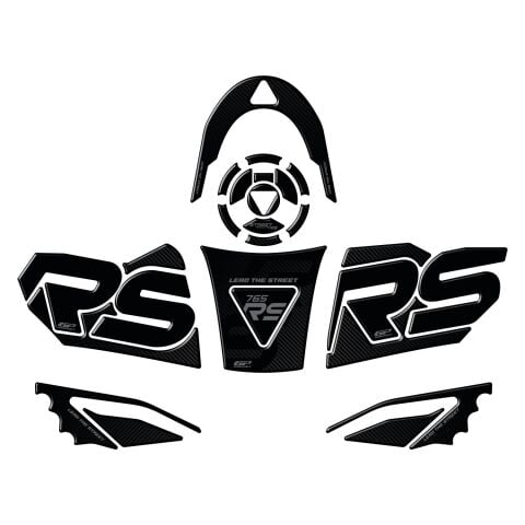 GP Kompozit Triumph Street Triple 765 RS 2023-2024 Uyumlu Tank Pad Seti Siyah-Karbon