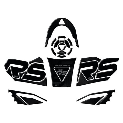 GP Kompozit Triumph Street Triple 765 RS 2023-2024 Uyumlu Tank Pad Seti Siyah-Karbon