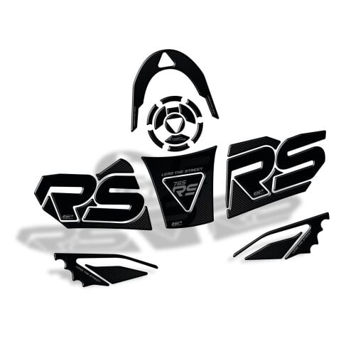 GP Kompozit Triumph Street Triple 765 RS 2023-2024 Uyumlu Tank Pad Seti Siyah-Karbon