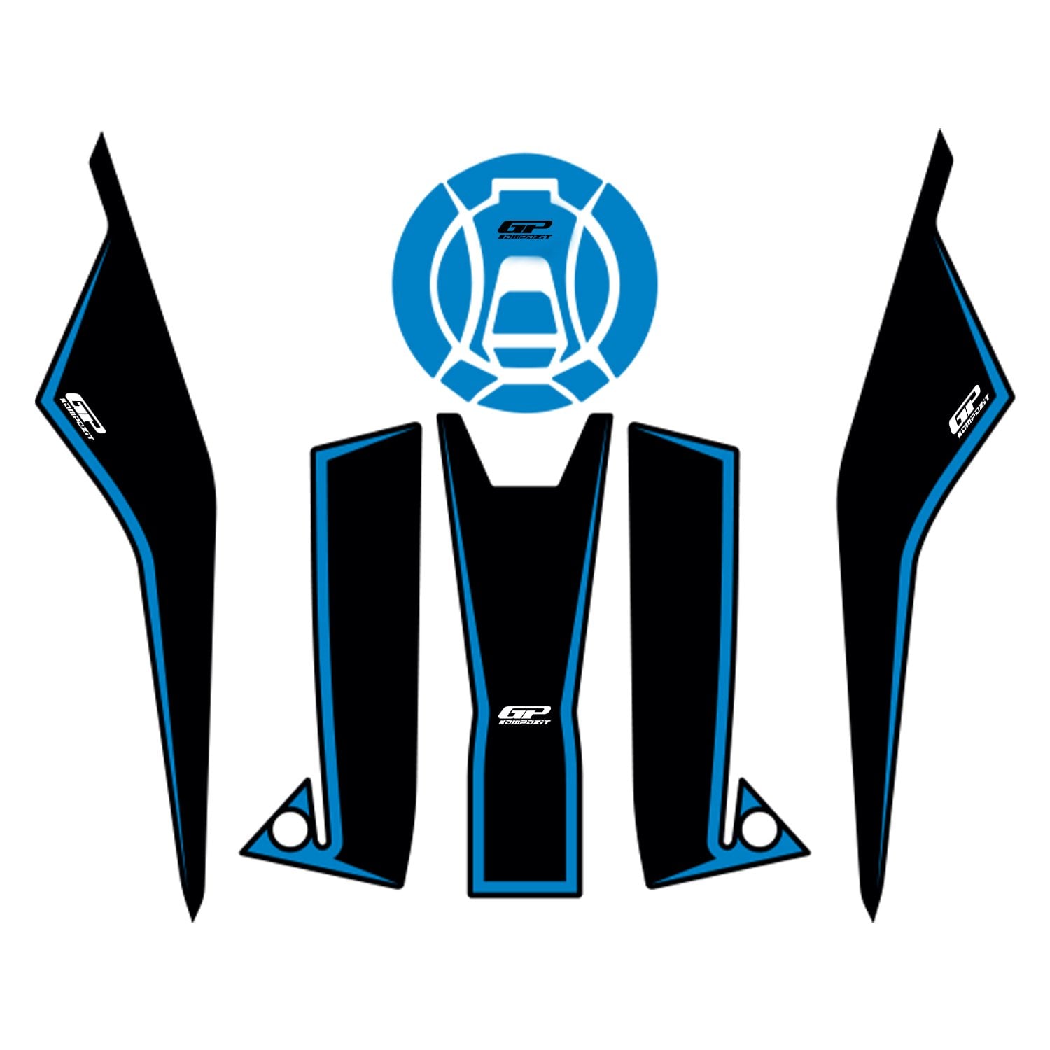 GP Kompozit Zontes ZT250T-G 2026 Uyumlu Tank Pad Mavi