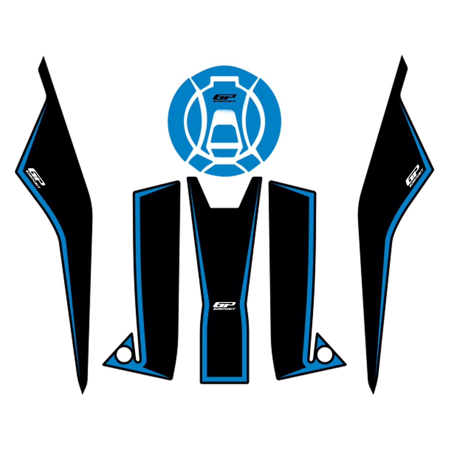GP Kompozit Zontes ZT250T-G 2026 Uyumlu Tank Pad Mavi