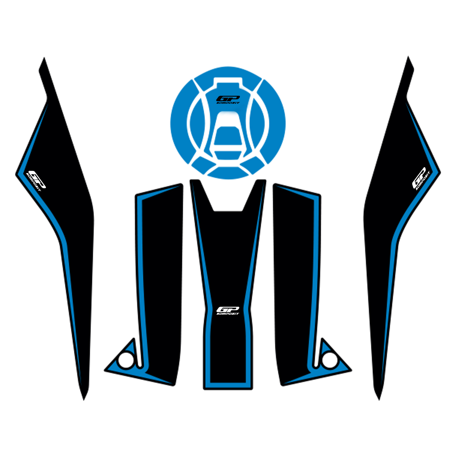 GP Kompozit Zontes ZT368T-G 2026 Uyumlu Tank Pad Mavi