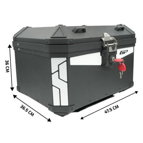 GP Kompozit Base Universal 58 lt Alüminyum Motosiklet Çantası Siyah