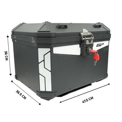 GP Kompozit Base Universal 58 lt Alüminyum Motosiklet Çantası Siyah