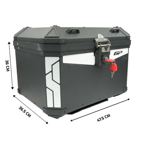 GP Kompozit Base Universal 58 lt Alüminyum Motosiklet Çantası Siyah