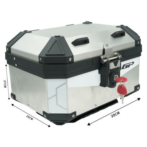 GP Kompozit Base Universal 27 lt Alüminyum Motosiklet Çantası Gri