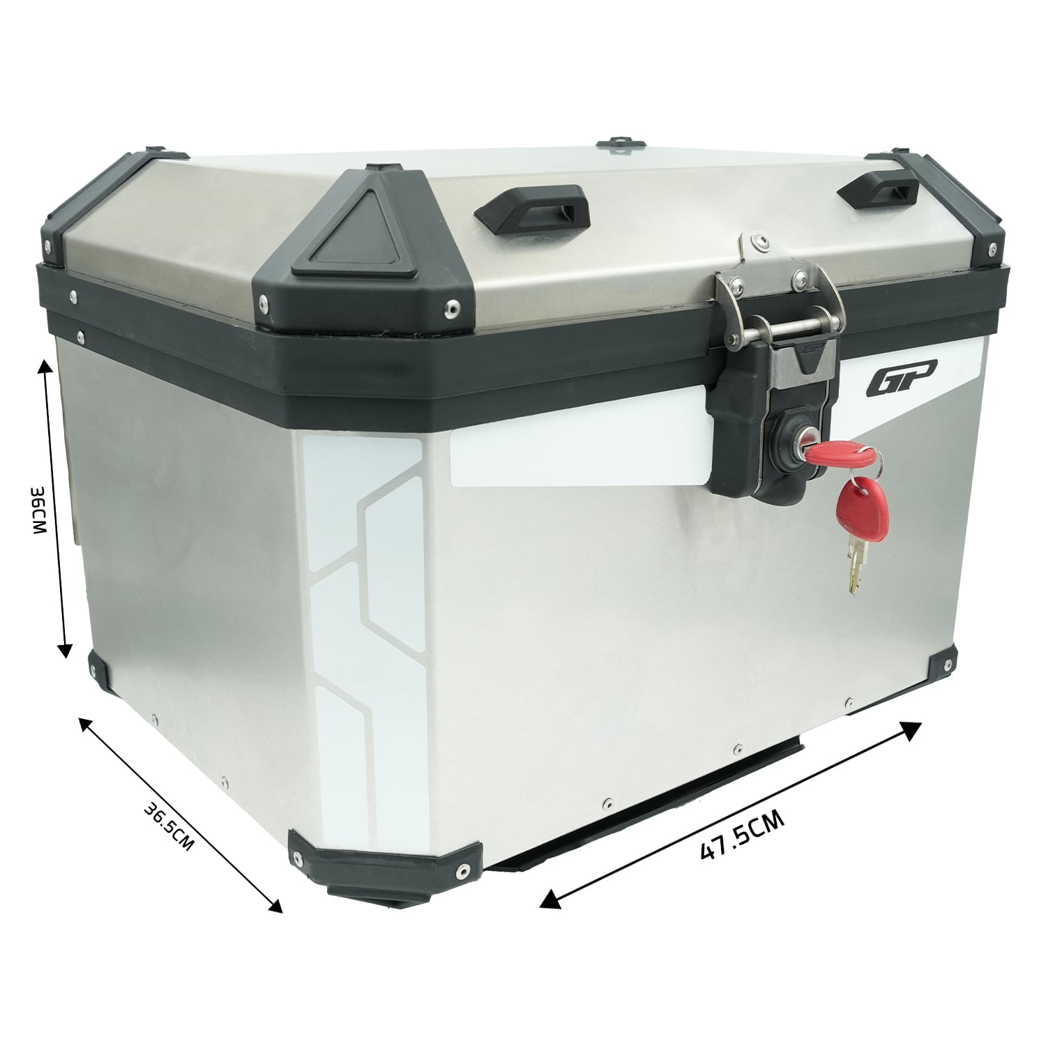 GP Kompozit Base Universal 58 lt Alüminyum Motosiklet Çantası Gri