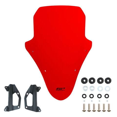 GP Kompozit Honda PCX 125 / 150 2018-2020 Uyumlu Ön Cam Kırmızı