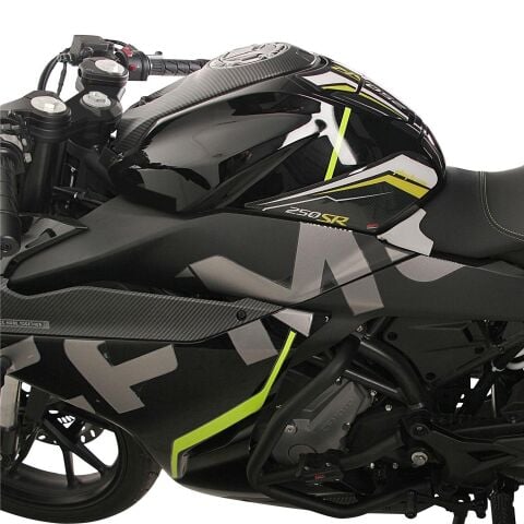 GP Kompozit CF Moto 250 SR 2020-2026 Uyumlu Tank Pad Seti Siyah - Kırmızı