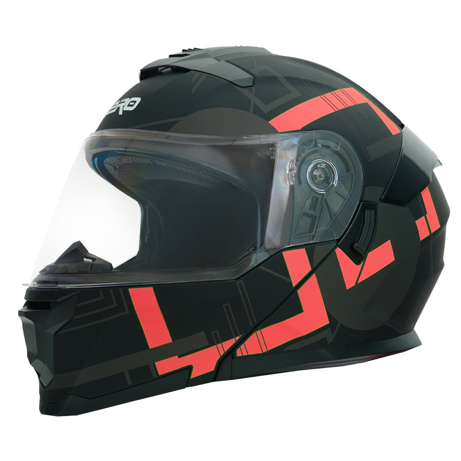 GP NERO MKS004-MBA1R Güneş Vizörlü Şeffaf Çene Açılır Motosiklet Kaskı