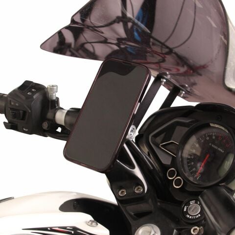 GP Kompozit Bajaj Pulsar NS 125 / NS 200 / RS 200 2011-2024 Uyumlu Telefon / Navigasyon Tutucu Gri