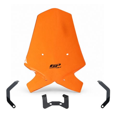 GP Kompozit KTM Duke 250 2017-2023 Uyumlu Ön Cam Turuncu