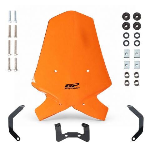 GP Kompozit KTM Duke 250 2017-2023 Uyumlu Ön Cam Turuncu